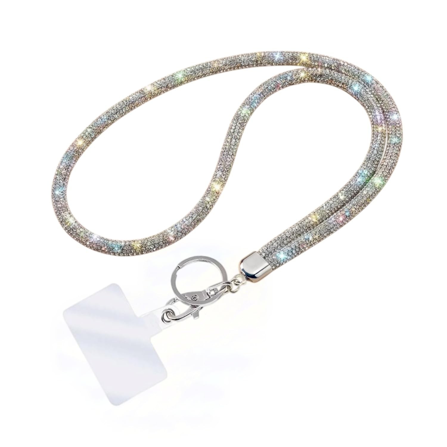 Fashion 34.8'' Sparkle All Round Crystal Neck Lanyard,Bling Work Name Card Holde