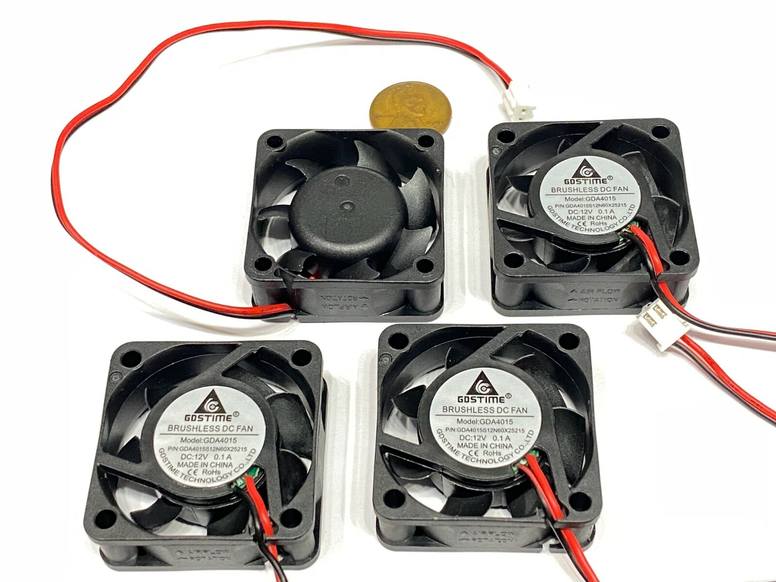 4 Pieces  12v fan axial 4015 40mm x 15mm cooling computer