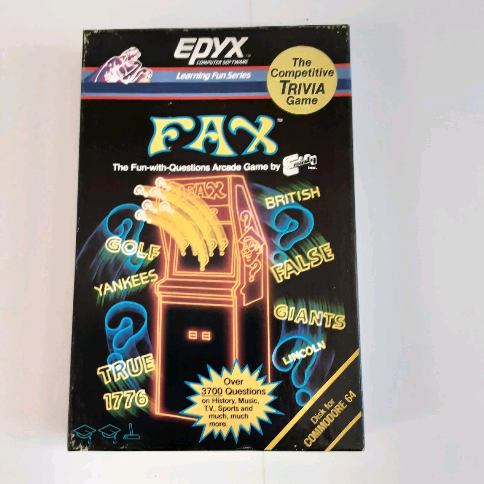 Vintage 1983 Commodore 64 Epyx FAX Fun With Questions Arcade  Game Instructions