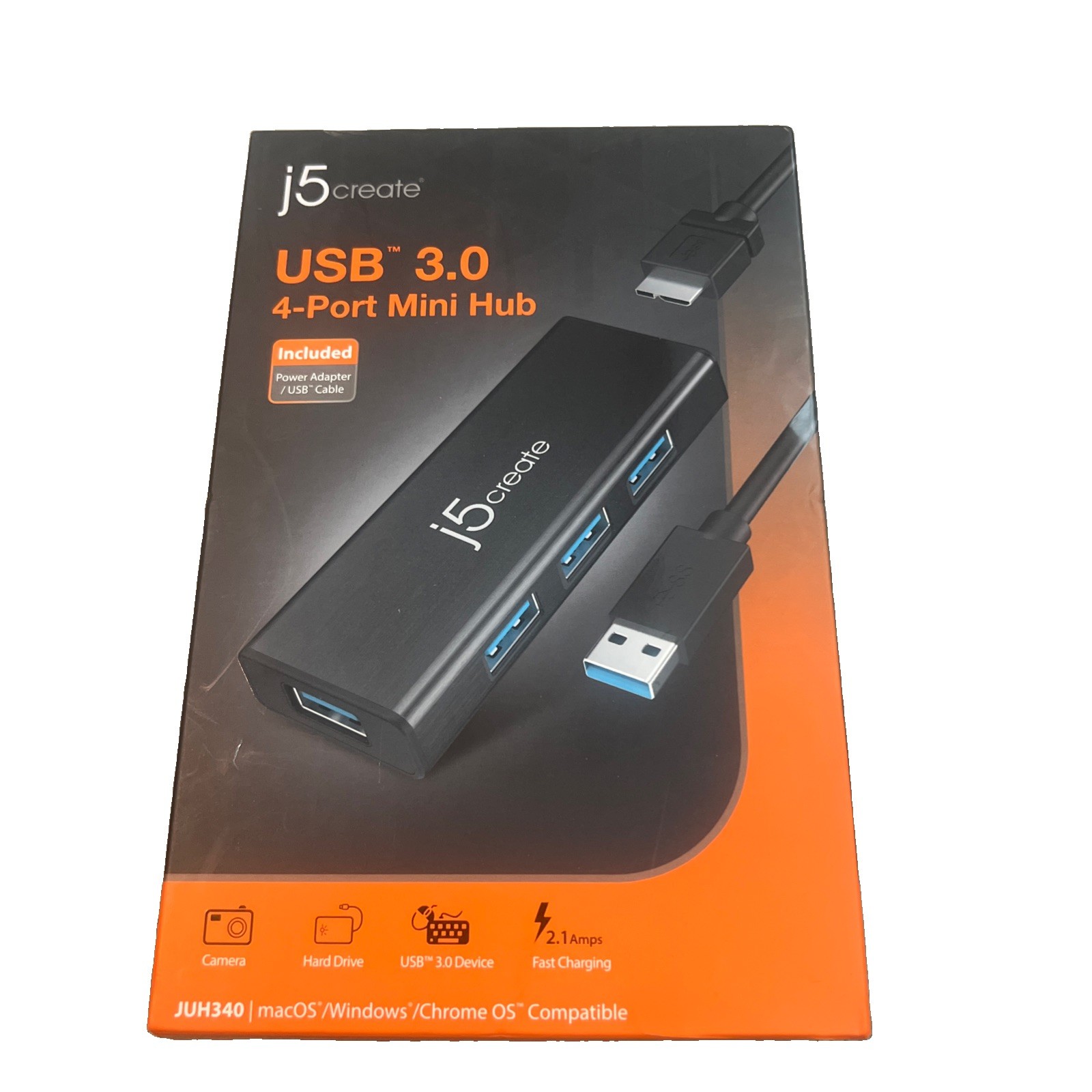j5create 4-Port Mini USB 3.0 Hub JUH340