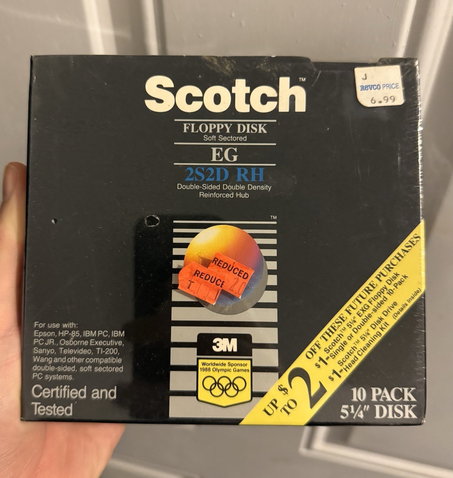 Vintage Sealed 3m Scotch 5.25” Floppy Disk EG 2S2D RH 10 Pk 1988 Olympics Promo