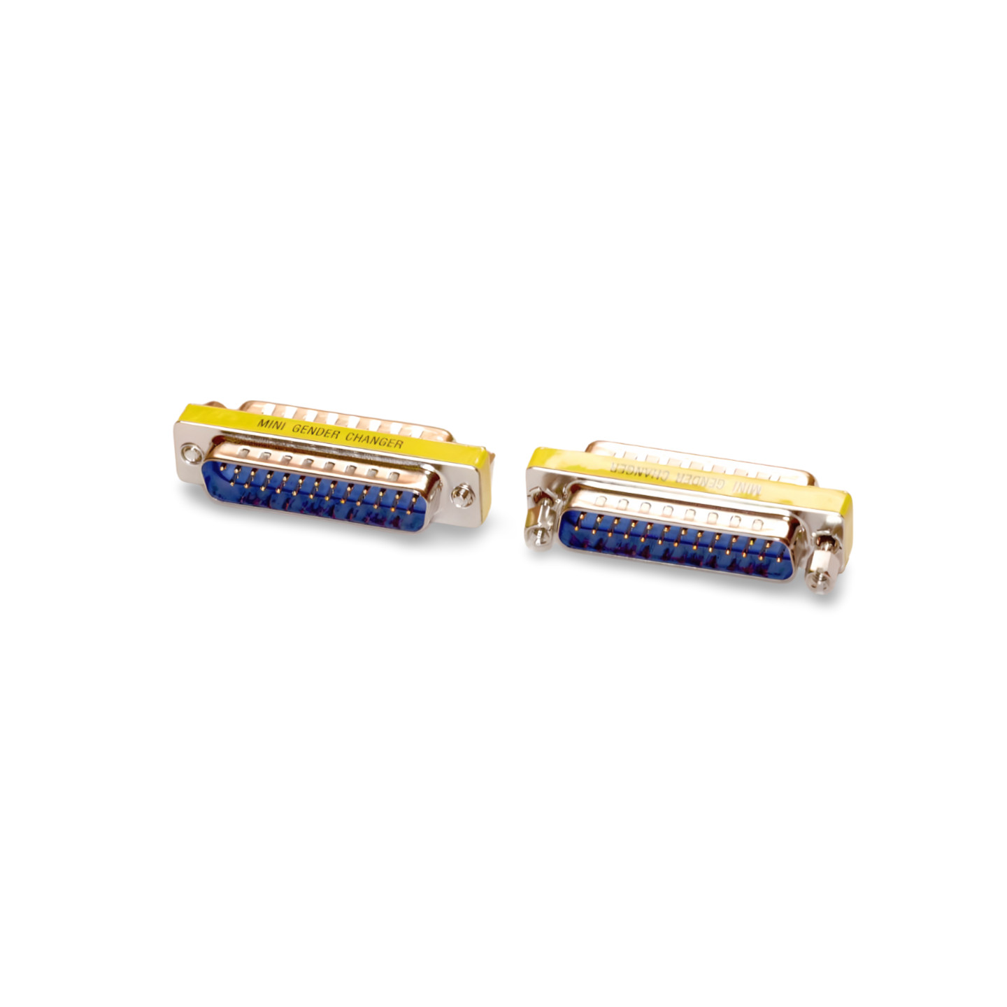 DB25 Male to Male Slimline Gender Changer - Silver