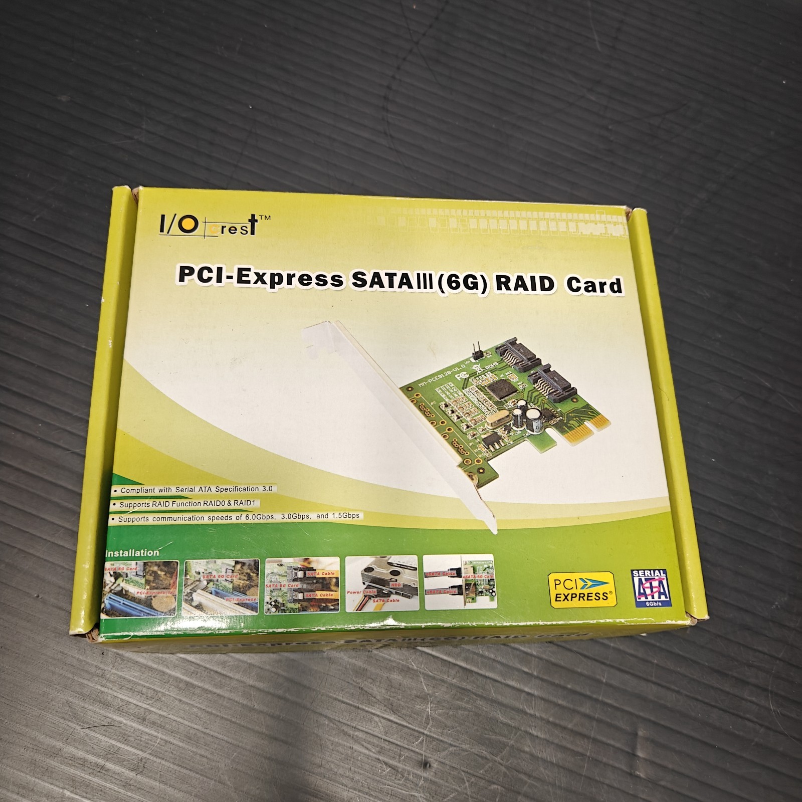 PCIe SATA RAID Controller Card 2 Port SATA III 6Gbps I/O Crest SY-PEX40032