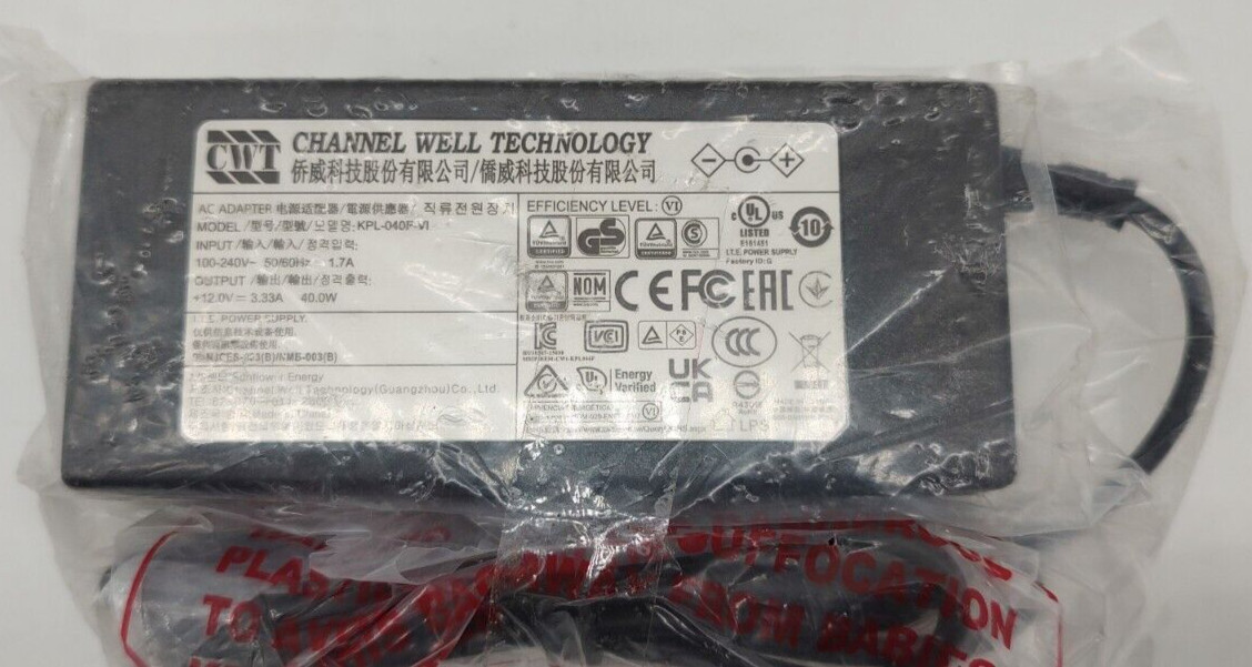 CWT KPL-040F-VI 40W AC to DC output 12V 3.33A for Hikvision DVR Power Adapter