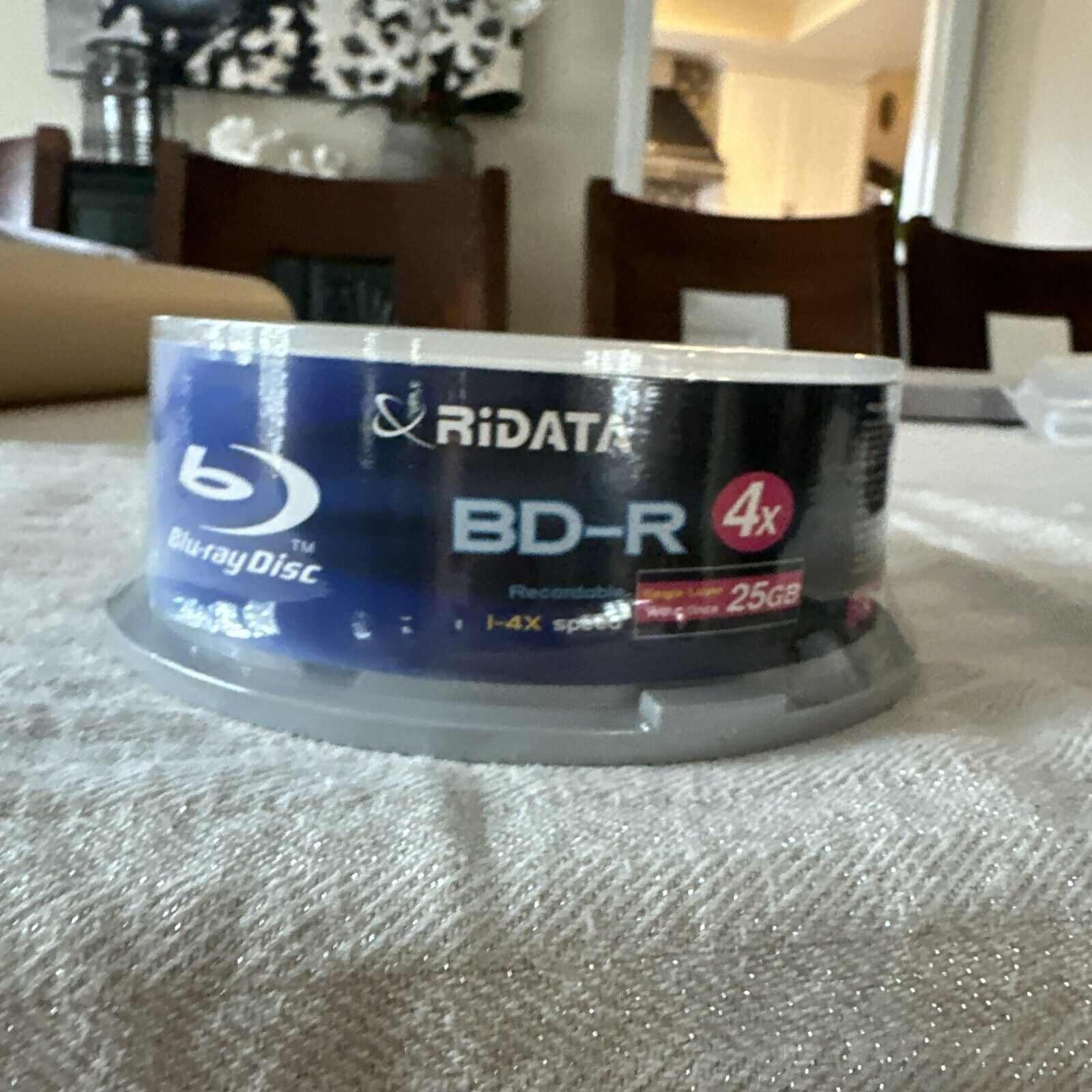 Ridata BD-R 4x 25GB Blu-ray Media White Inkjet Hub Printable Discs NewPack of 15