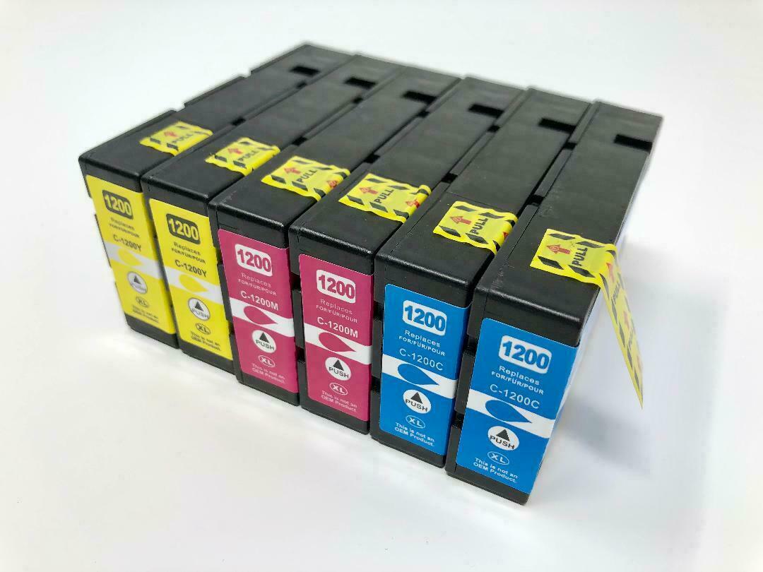 6x Hi-Yield 2 x CMY Ink For Canon PGI 1200XL 1200XL MAXIFY MB2020 2120 2320 2720