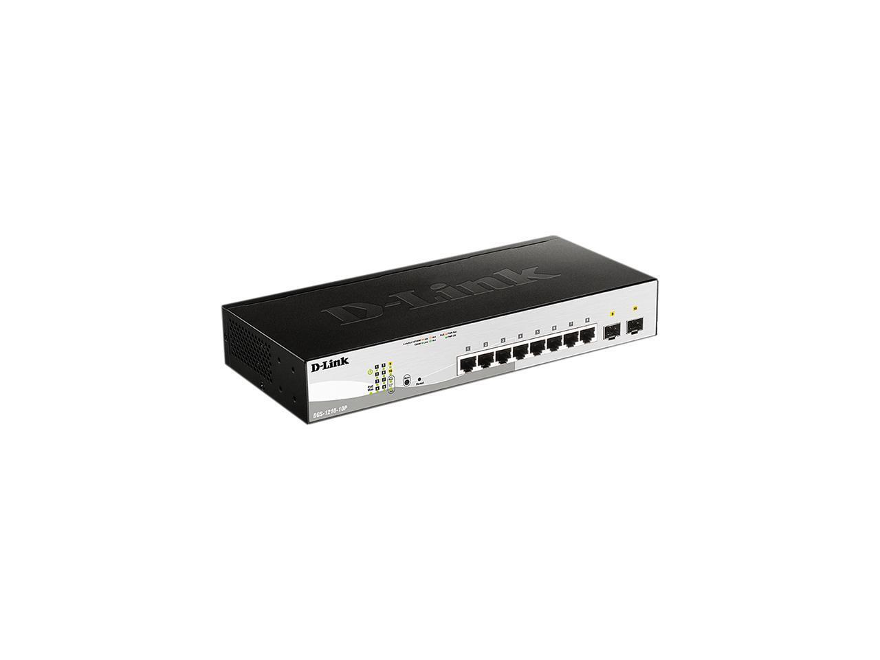 D-Link 10-Port Web Smart Gigabit PoE Ethernet Switch - Lifetime Warranty (DGS-12