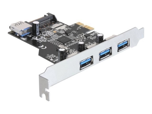 Delock PCIe Card > 3 x ex+ 1 in USB 3.0 Serial ATA Controller 480 MB/s 89301