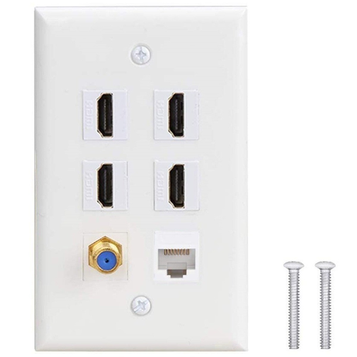Cat 6 Ethernet Keystone Wall Plate TV F Type Modular Faceplate HDMI Face Plate