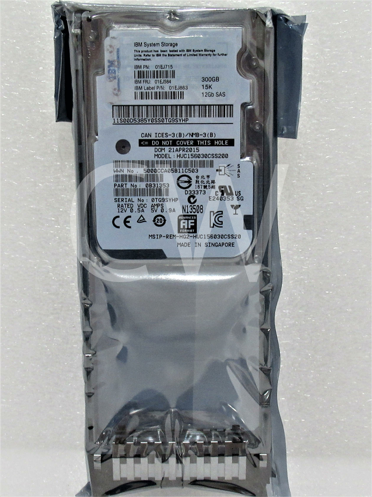 IBM 01EJ584 01EJ715 01EJ863 300GB 15000RPM 12Gbps 2.5" SAS Server HDD Hard Drive