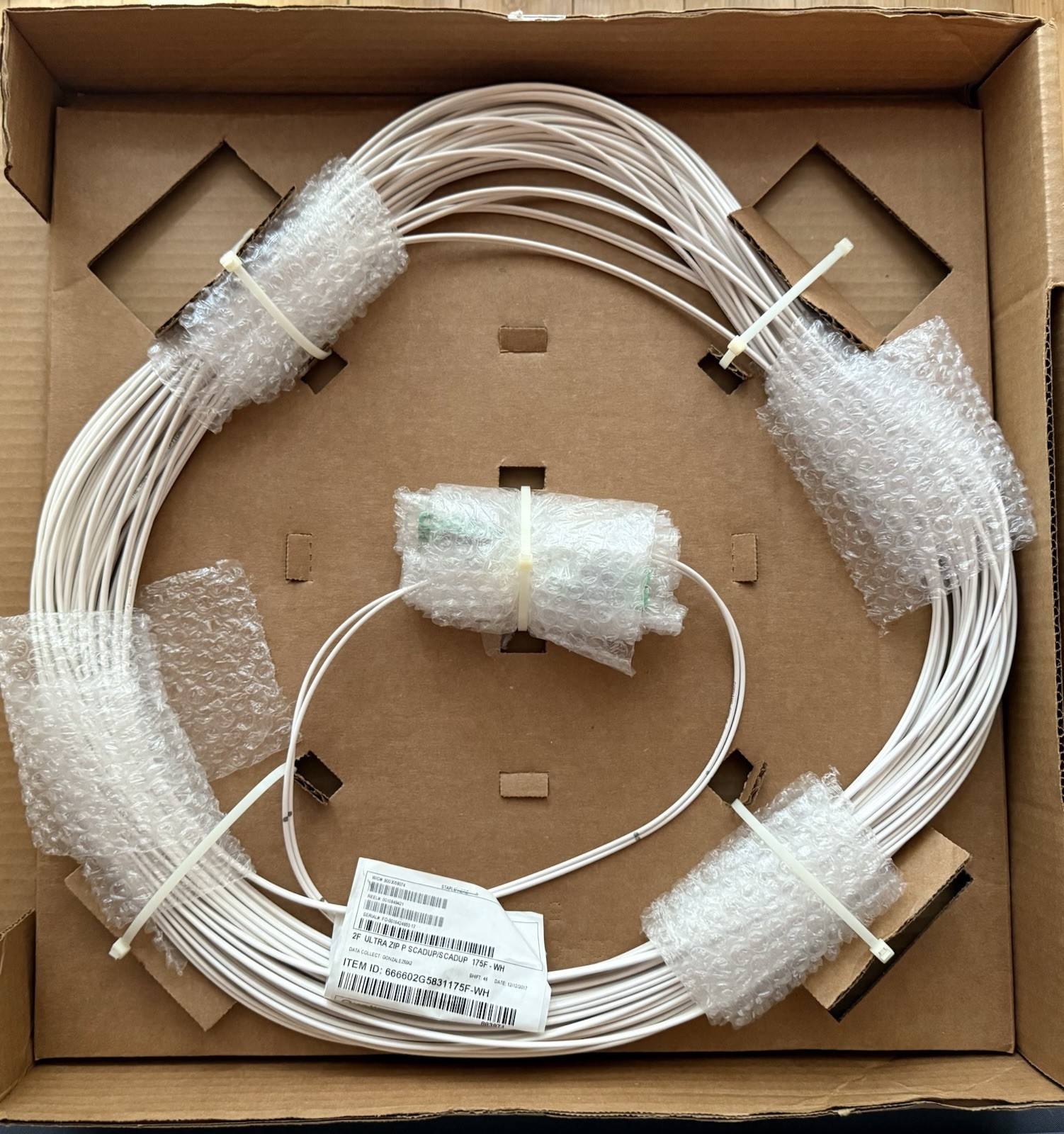Corning 666602G5831175F-WH SC/APC-SC/APC Duplex SM Patch Cord, 175ft OS2 Plenum