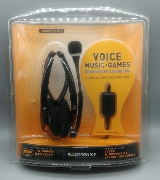 Plantronics Foldable USB Stereo Headset - Audio 470 USB - New - 3.5 mm and USB