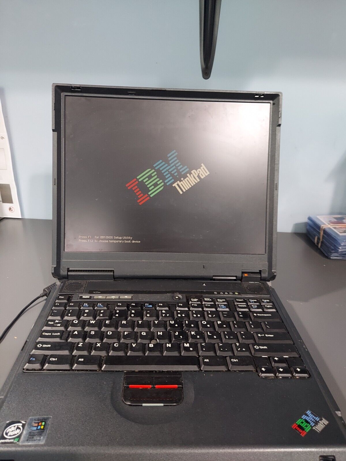 Vintage IBM Thinkpad A22m Laptop Windows XP, Floppy Drive, Tested Read Desc.