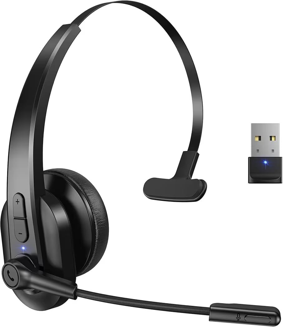Sarevile Wireless Mono Headset M99+ Bluetooth USB Dongle Mic PC Phone Black