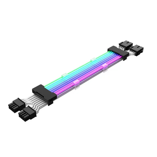 ARGB PSU Power Supply Extension Cable 24 Pin Motherboard Extension Cable Glow US