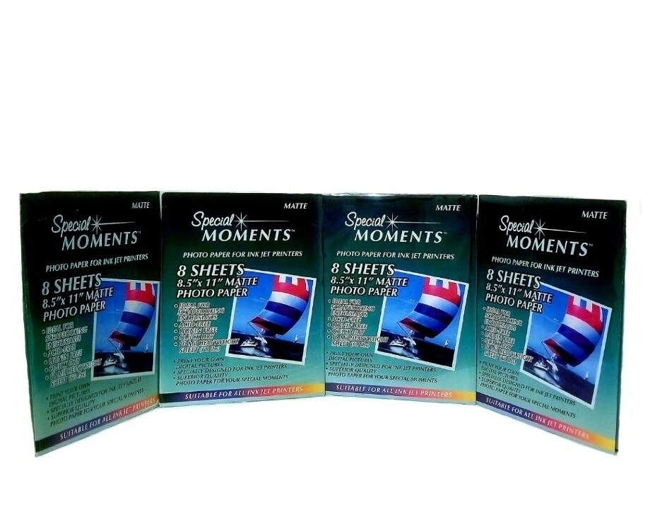 Special Moments Matte Photo Paper for Inkjet Printers 32 Sheets 8.5"x11" New