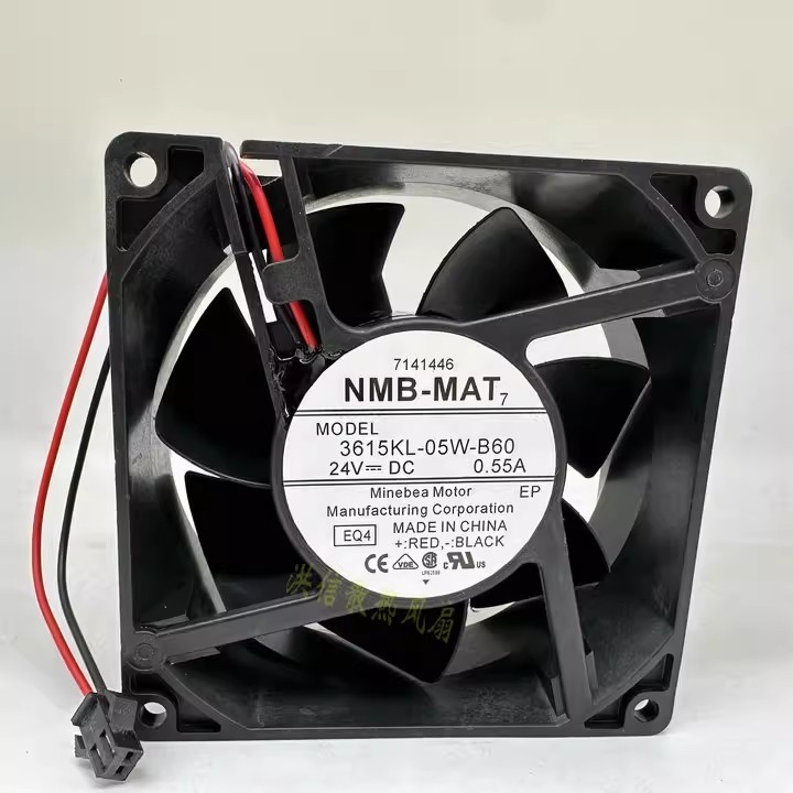 1PCS NMB-MAT 3615KL-05W-B60 24V 0.55A 9038 2-wire Inverter Fan