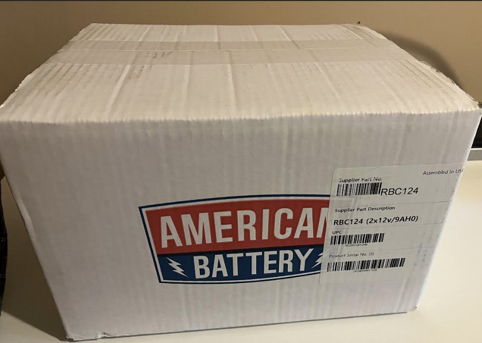 American Battery RBC123 RBC124 UPS Battery Cartridge 24V 9Ah NEW