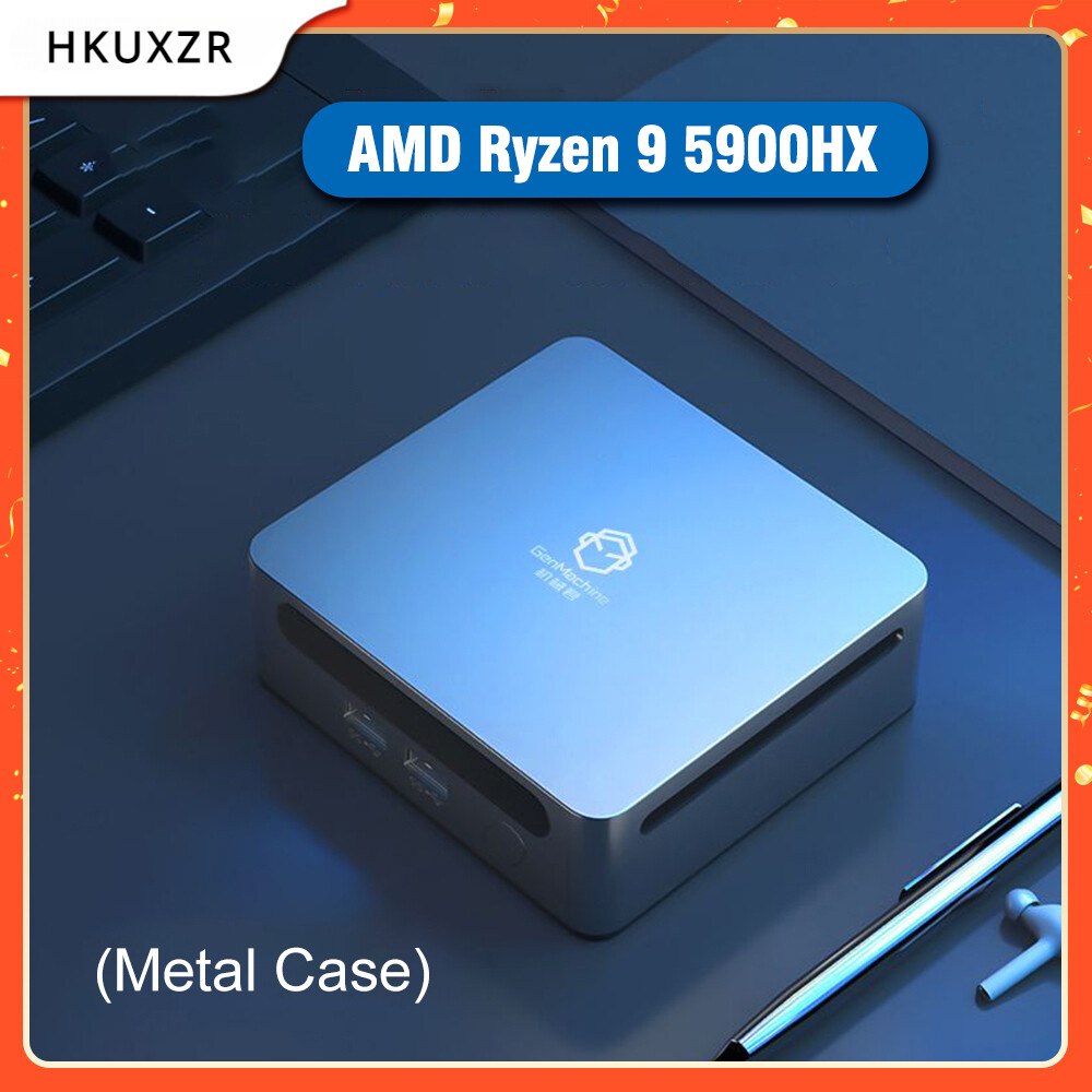 Mini PC Ryzen9 5900HX R7 7730U Metal Case Windows11 2xDDR4 3200MHz 2xNVMe Gaming
