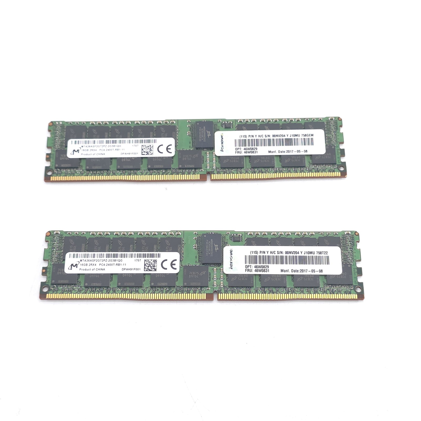 Micron 32GB (2x16GB) 2Rx8 PC4-2400T DDR4 ECC UDIMM Server MTA36ASF2G72PZ-2G3B1QG