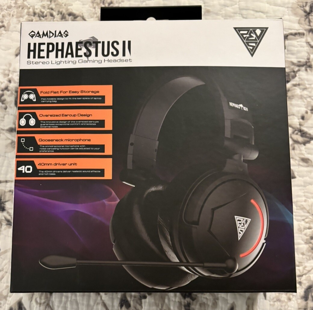 Gambia's Hephaestus II Stereo Lighting Wired Gaming Headset GHS-3500 New Sealed