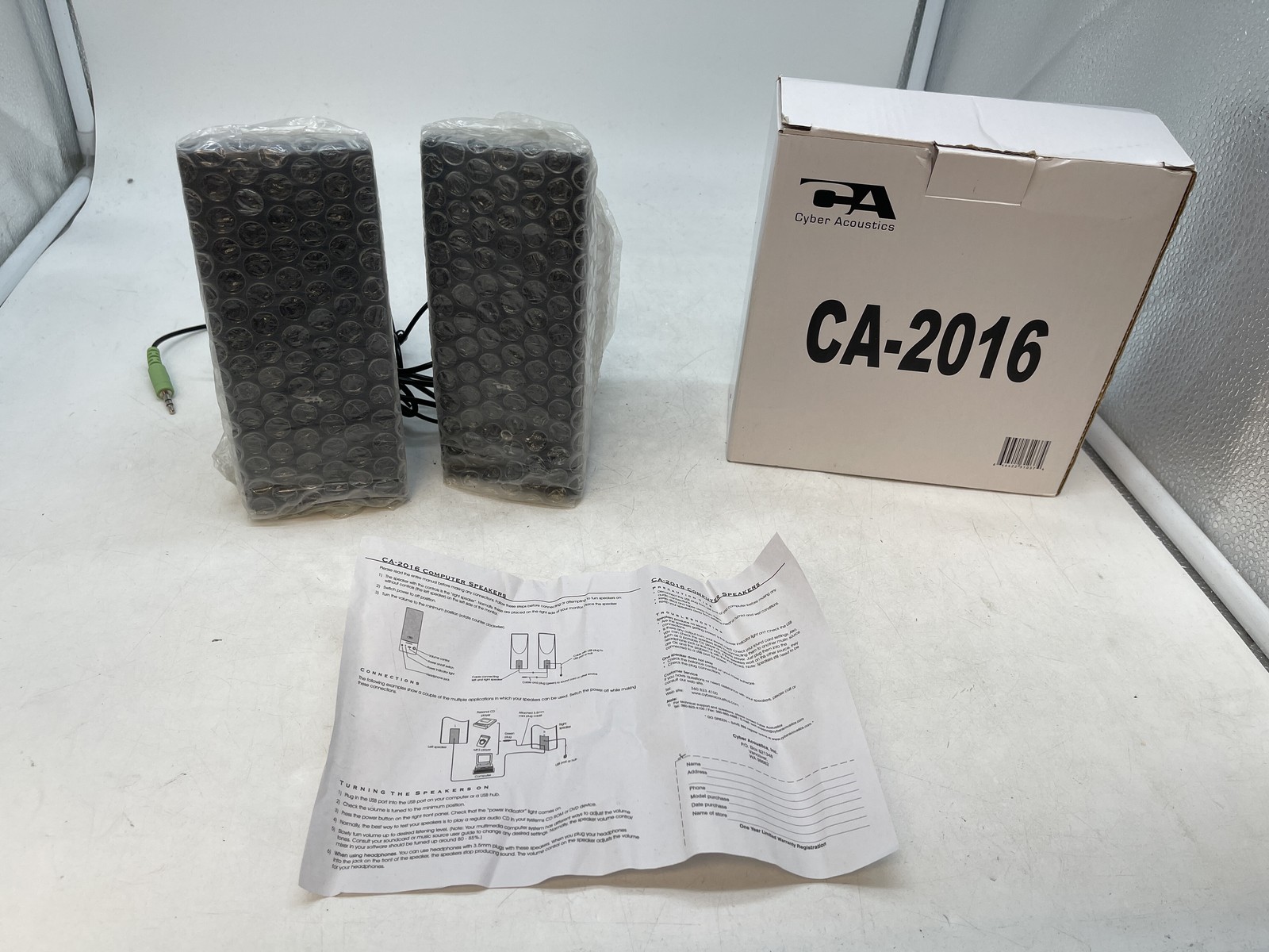 NEW Cyber Acoustics CA-2016 2-Piece USB Powered Computer Speaker System-Free S/H