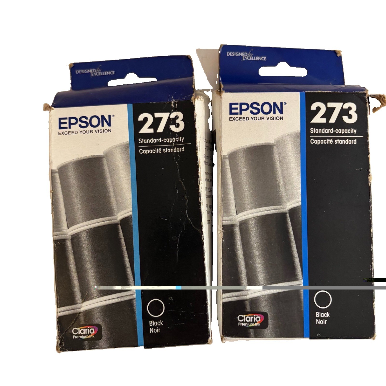 Epson 273 DURABrite Black Ink Cartridges T273020 New Sealed Lot of 2