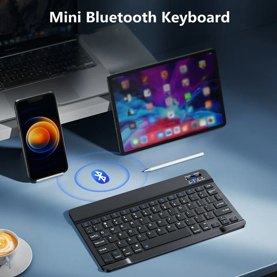 Portable Bluetooth Keyboard 7 Inch - Compatible with Windows, Android, Apple