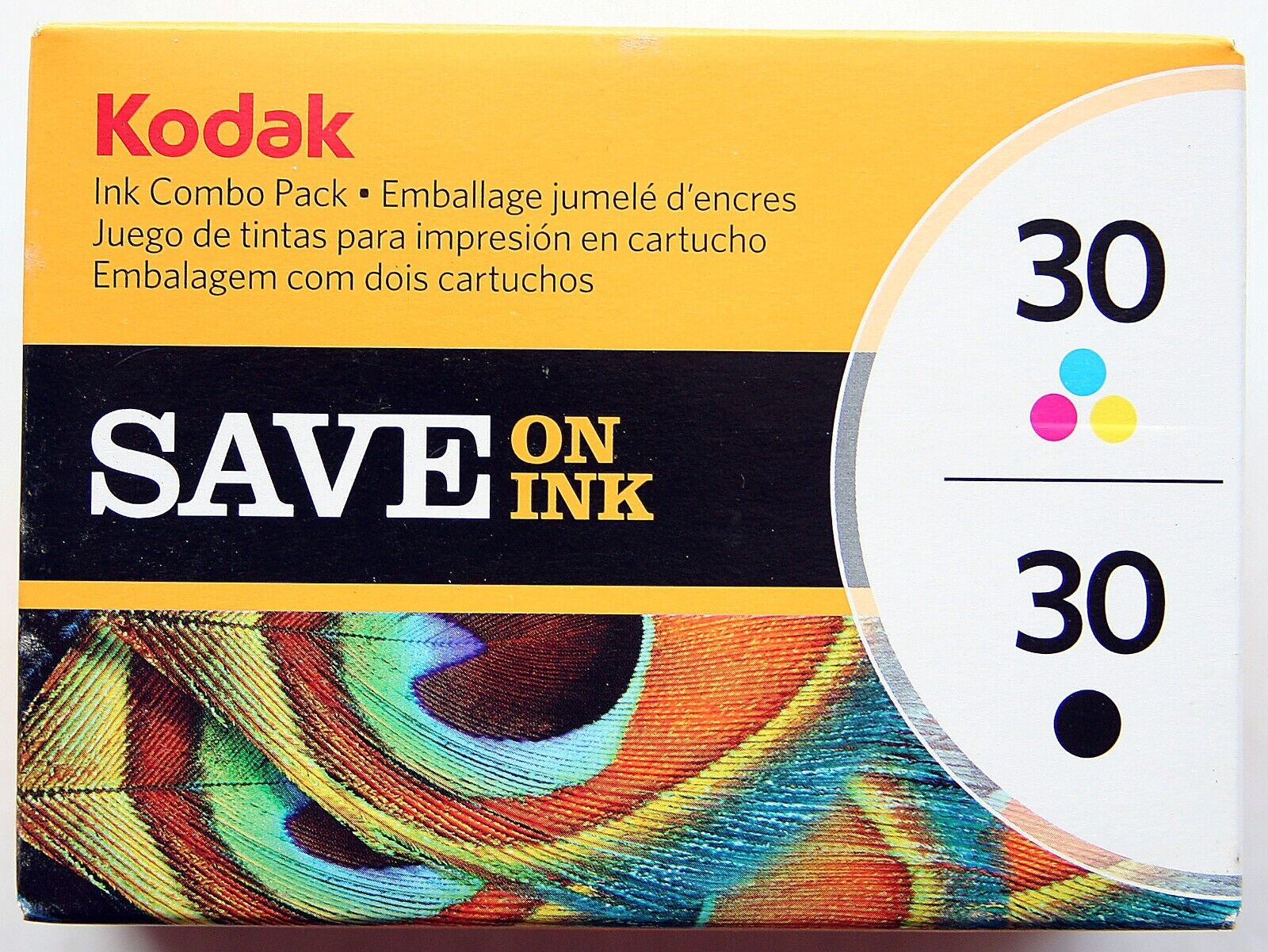 Genuine Kodak 30 Black and 30 Tri-Color Ink Cartridges Combo Pack New SEALED