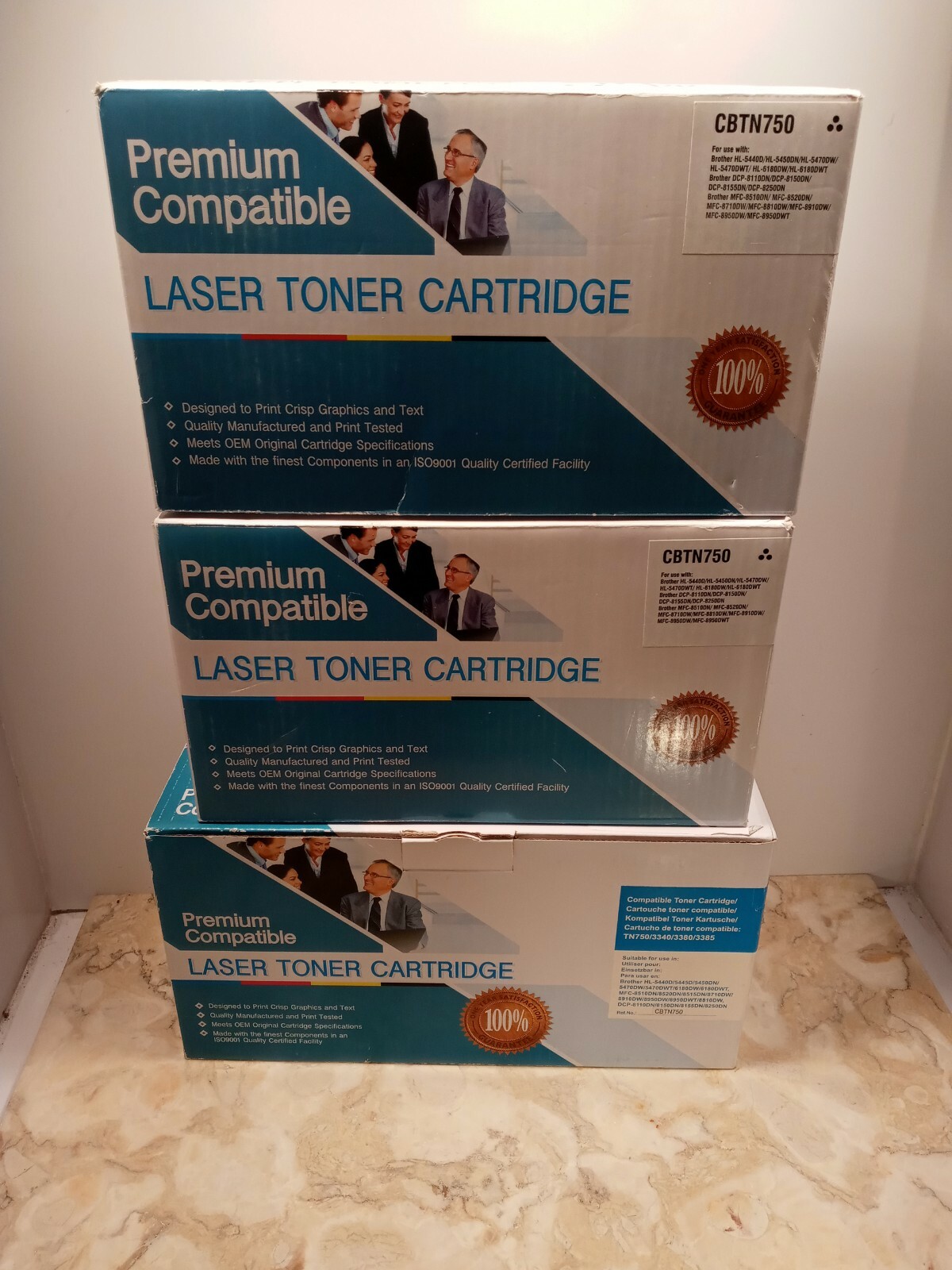 Lot of 3 Premium  compatible Laser Toner Cartridge's CBTN750 for Brother