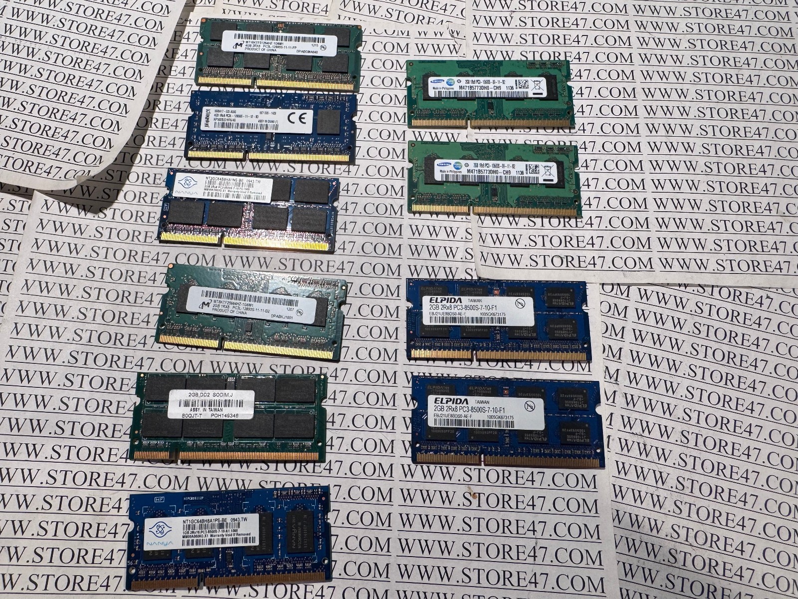 10pc LOT Laptop memory Elpida 2gb Samsung 2gb Kingston 4gb MT 4gb Nanya 2gb