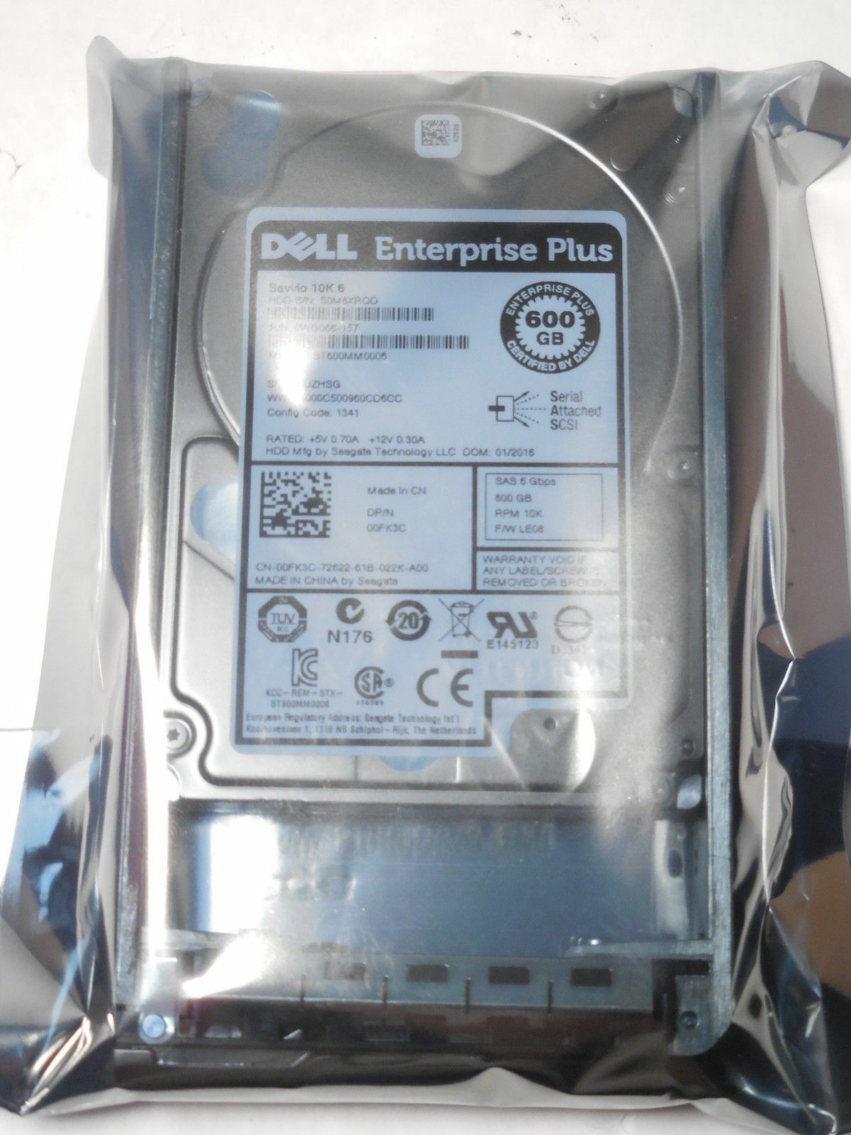 0FK3C DELL EqualLogic 600GB 10K SAS 2.5" 6Gb/s HARD DRIVE ST600MM0006 00FK3C