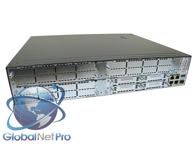 CISCO 3825-V/K9 w/ 3x PVDM2-64, 2x VWIC2-2MFT-T1/E1 - 512D/128F, AC Router