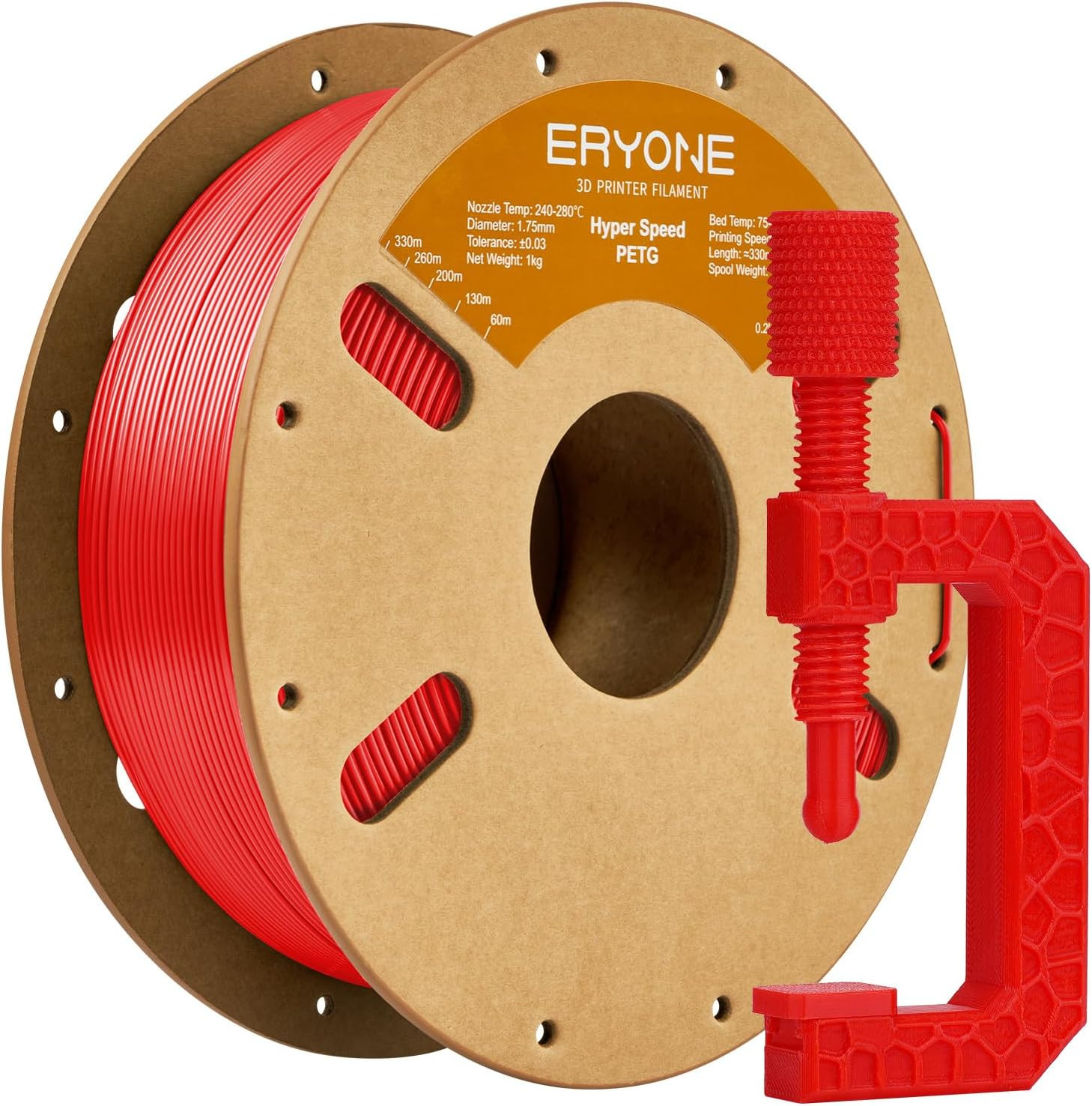 ERYONE Rapid PETG Filament 1.75Mm +/- 0.03Mm, High Speed 30-500Mm/S 3D Printing