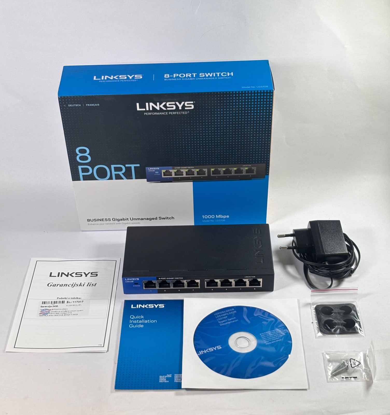 Linksys LGS108 8-Port BUSINESS Gigabit Unmanaged Switch