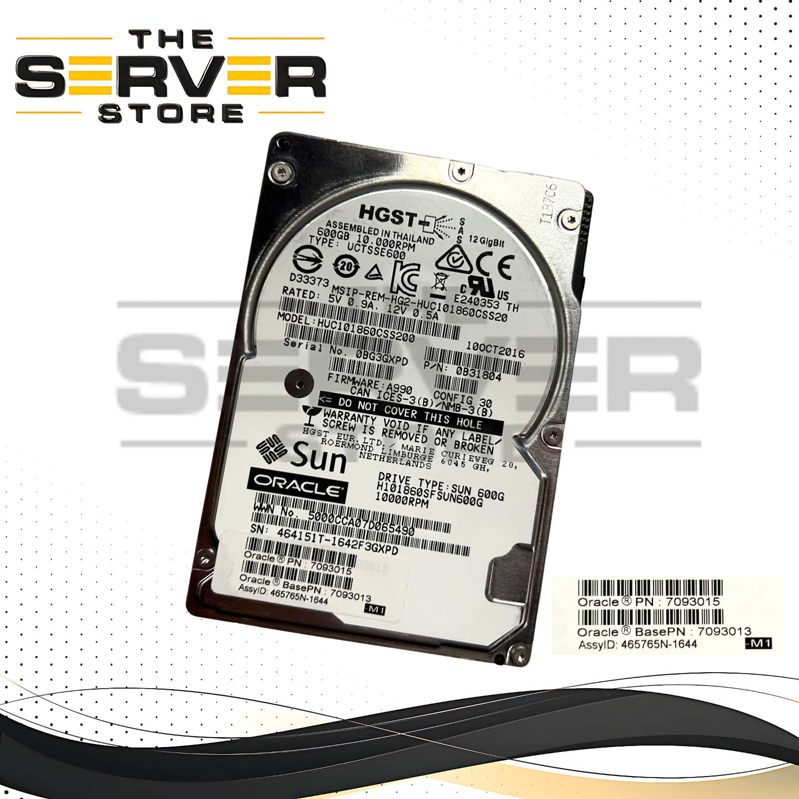 SUN Oracle 600GB 10K 12GBPS SAS 2.5'' HDD HGST HUC101860CSS200 7093013 7093015