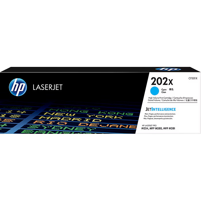 New HP 202X High Yield Cyan Original LaserJet Toner Cartridge, CF501X