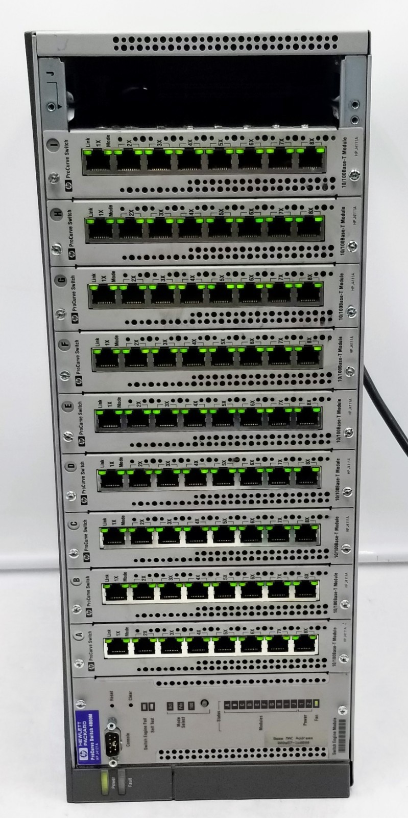 HP J4121A PROCURVE SWITCH 4000M WITH QTY  9 J4111A MODULE