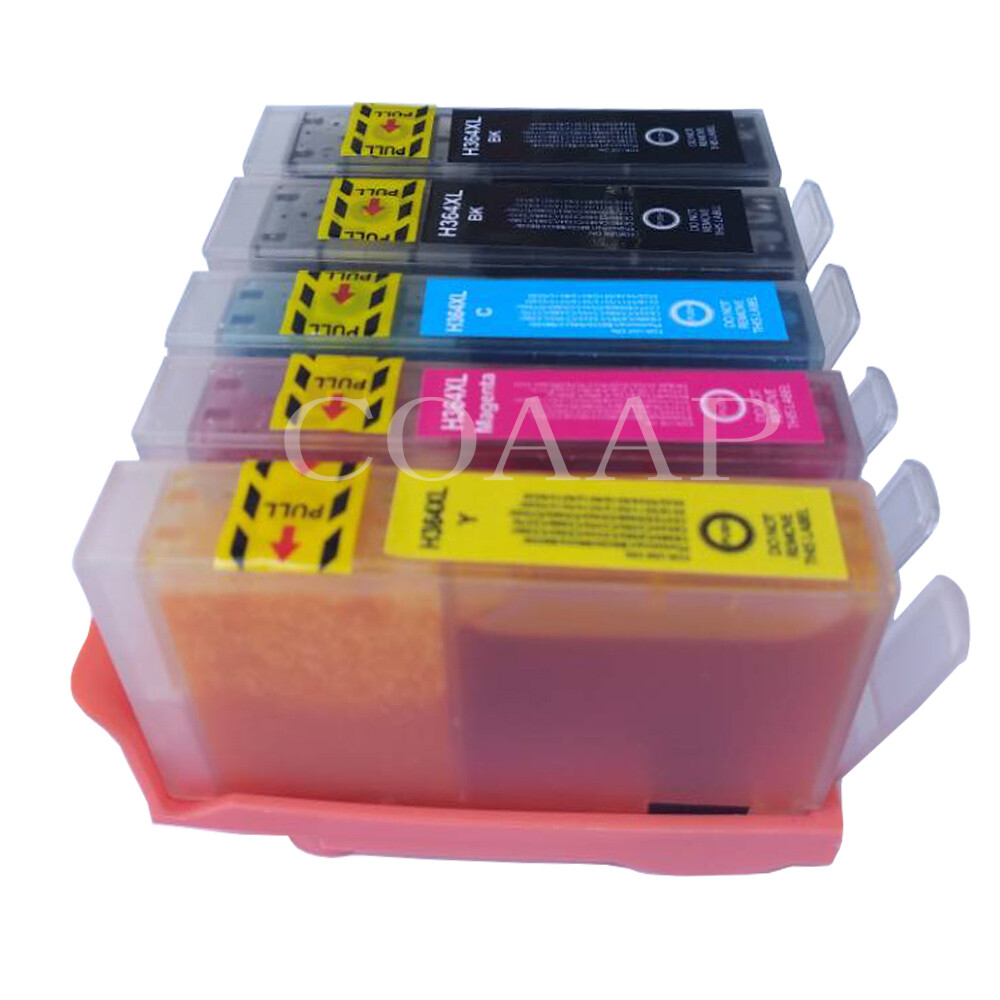 5 pièces Cartouche D'encre Compatible HP 364 XL Photosmart 5510 5515 5520 5524