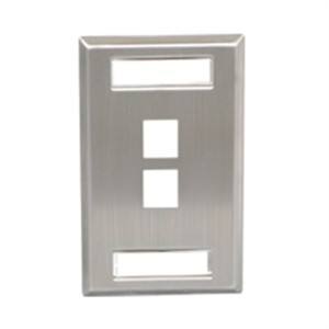 Faceplate id stainless 1-gang 2-port