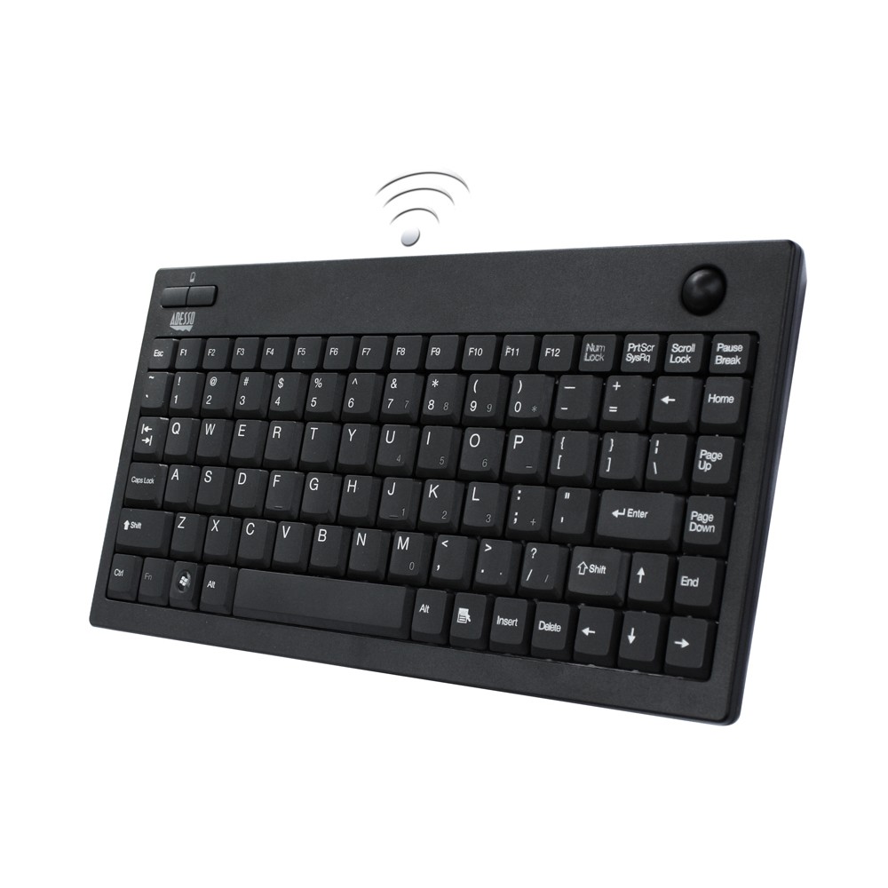 Adesso WKB-3100UB Keyboard Wireless 2.4Ghz Rf Mini Trackball Retail