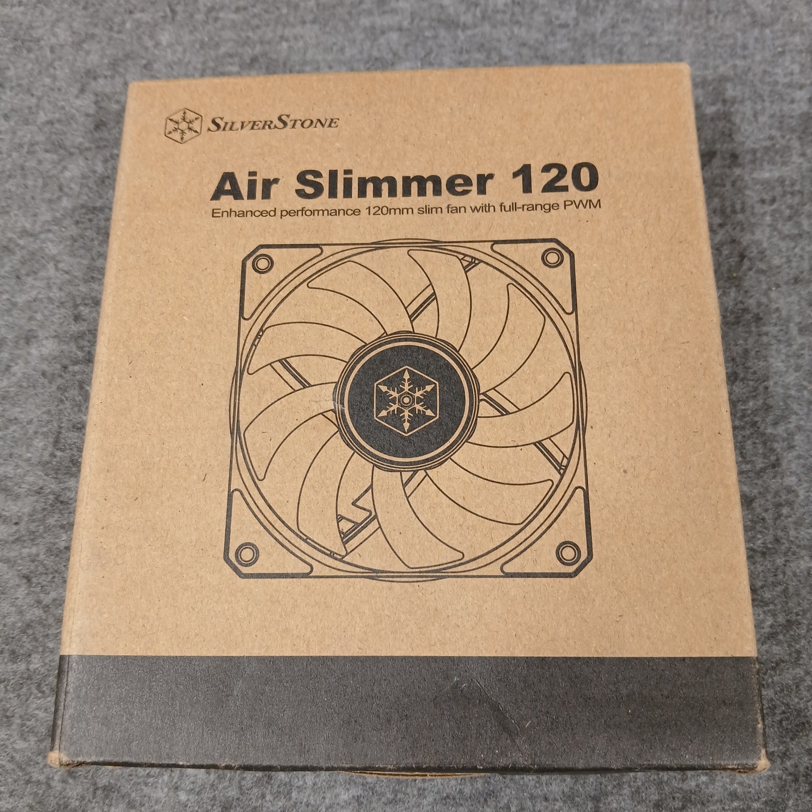 SilverStone Air Slimmer 120 PC Fan 120mm Black SST-AS120B PWM Slim Cooling