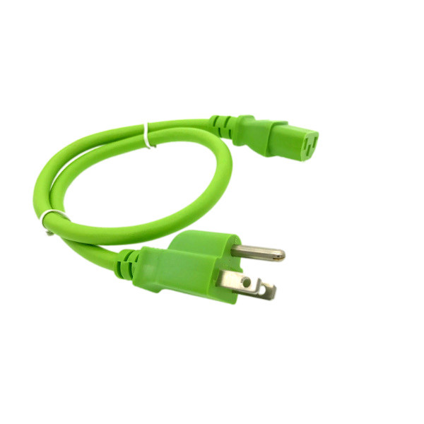 Green 2 FT COMPUTER POWER SUPPLY AC CORD CABLE WIRE FOR HP DELL ACER DESKTOP PC