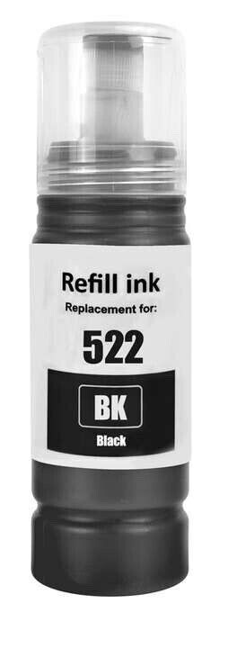 Black 522 Ink Bottle Compatible WITH Epson T522 Fits EcoTank ET2400 ET2800 NEW