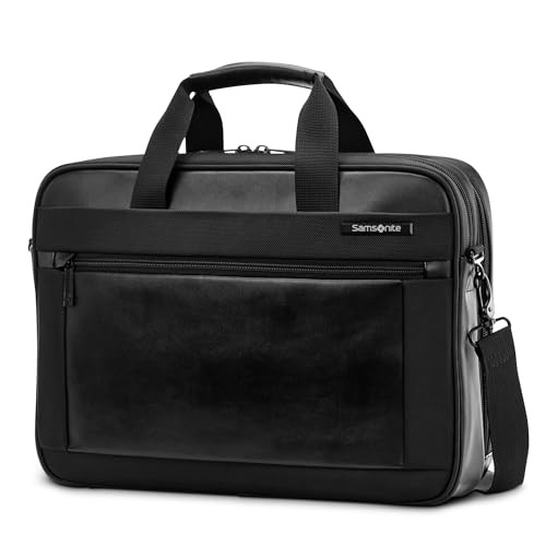 SAMSONITE EXECUTIVE LEATHER BRIEF LAPTOP BAG 15.6" LAPTOP - BLACK