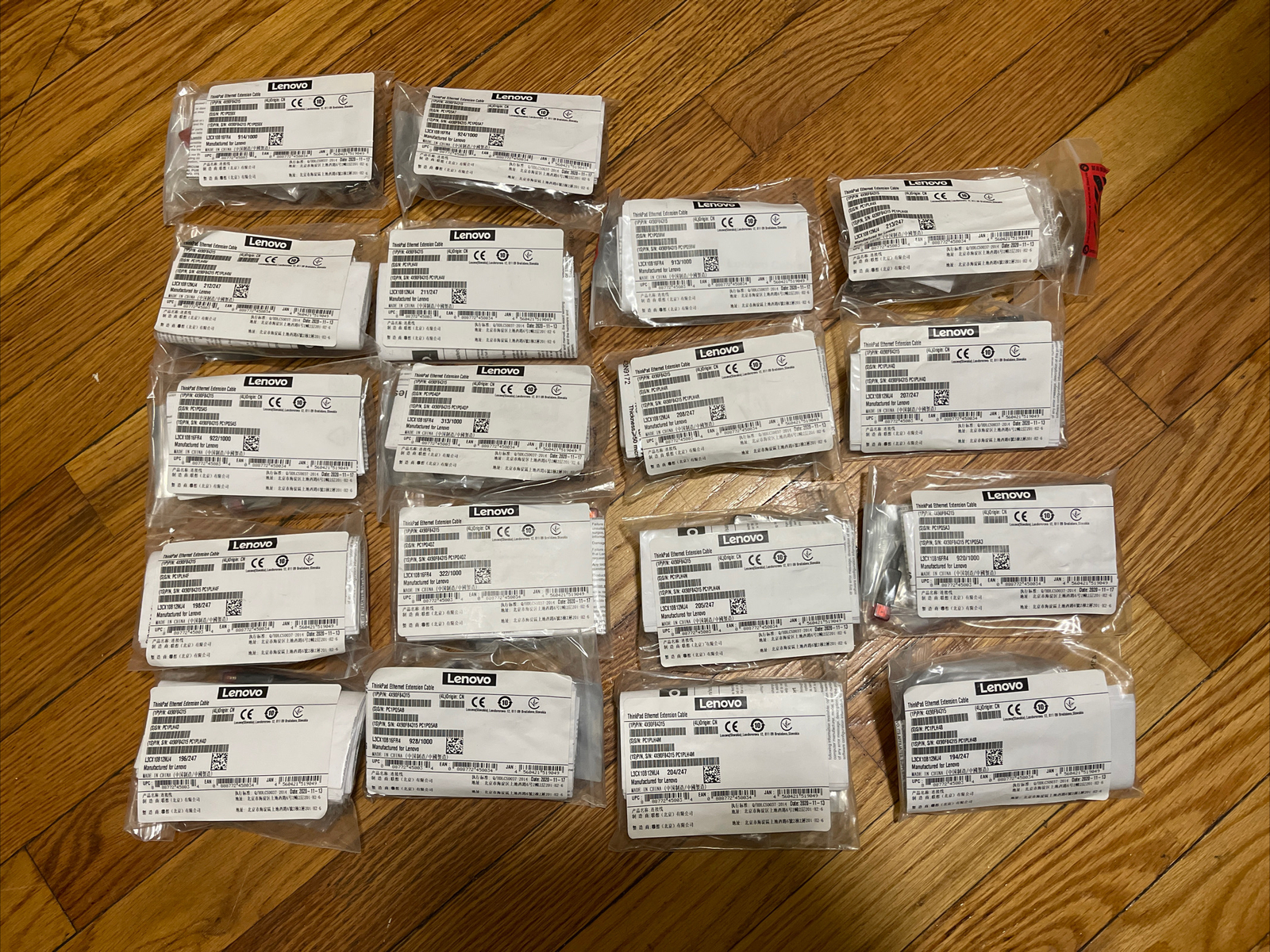 lot of(18) New Lenovo OEM ThinkPad X1 Ethernet Expansion Cable 4X90F84315