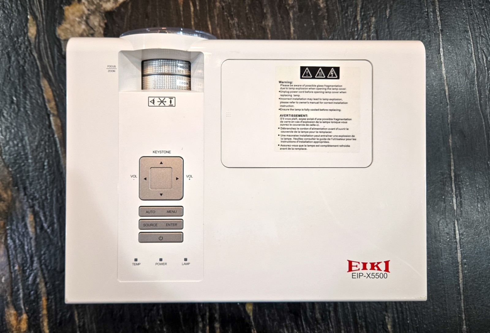 EIKI EIP-X5500 XGA DLP Projector 5500 Lumens - Brand New Lamp, Remote