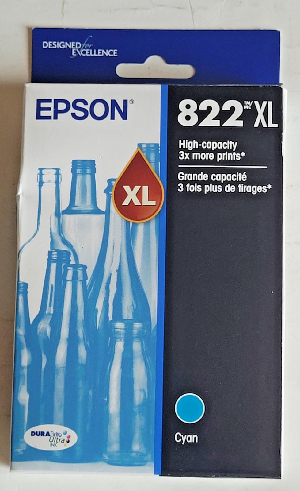 Epson 822XL DURABrite Ultra Ink High Capacity Cyan Cartridge Exp 03/2029