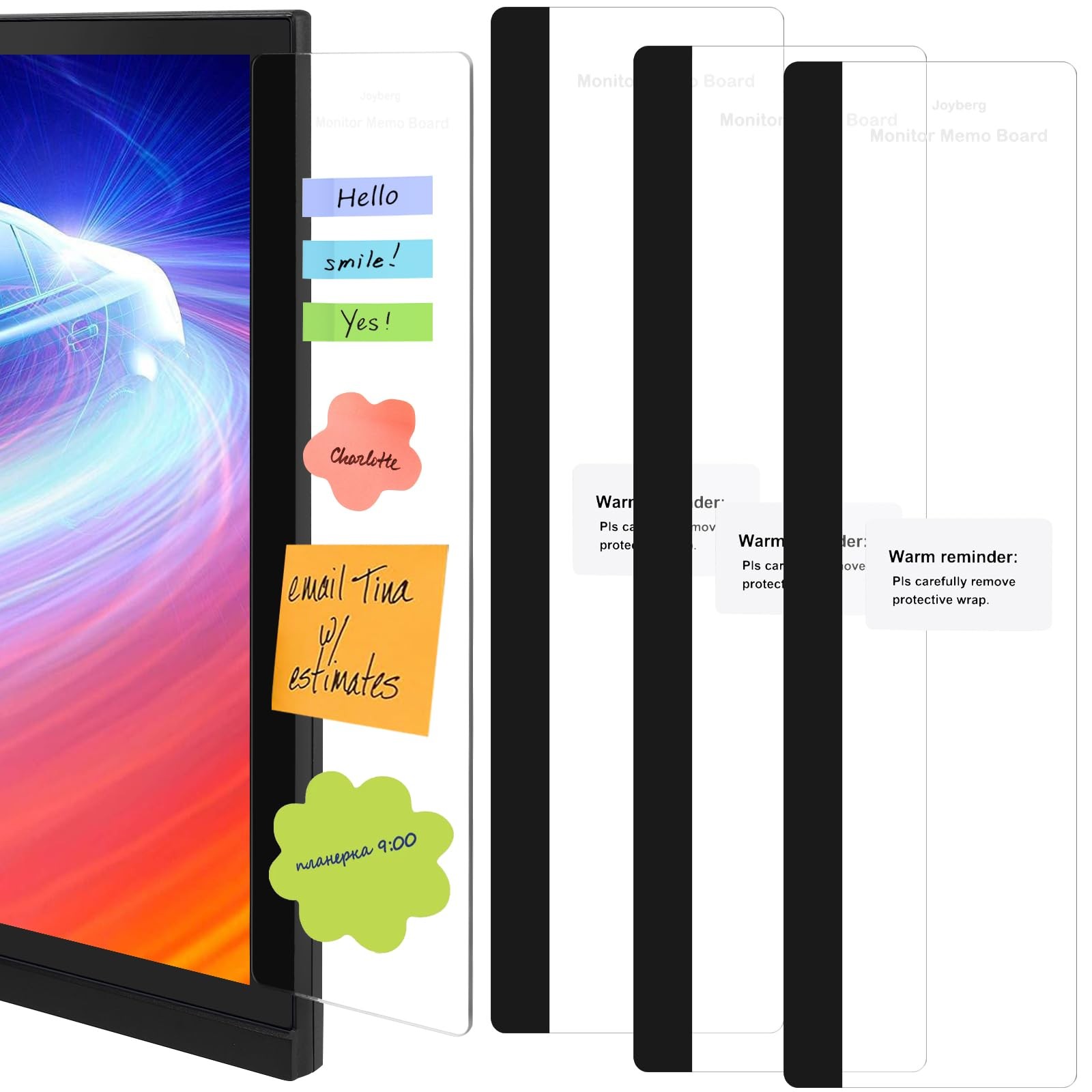 3PCS Monitor Memo Board, Memo Board for Computer Monitor, Monitor Memo Board Com