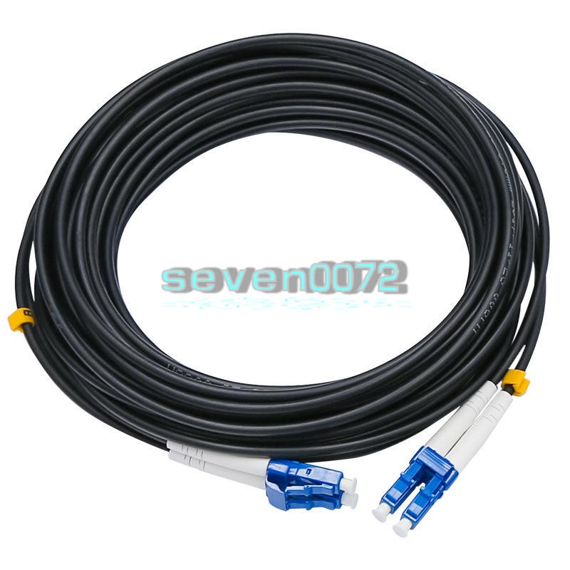 Black Armored Fiber Cable LC-LC UPC SM 9/125 Duplex Fiber Optic Patch Cord 250M